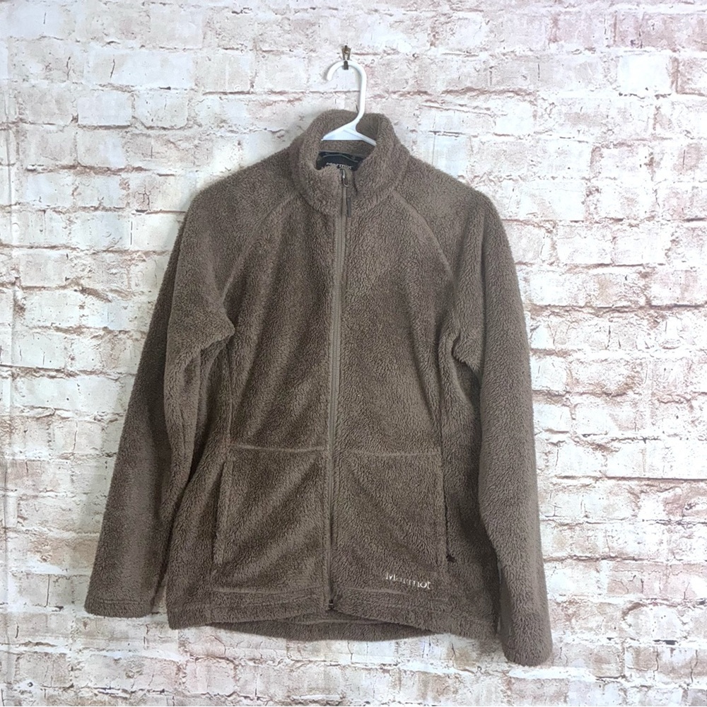 Marmot Full Zip Fleece Jacket Women's Small Rocklin Style Size Large in Brown